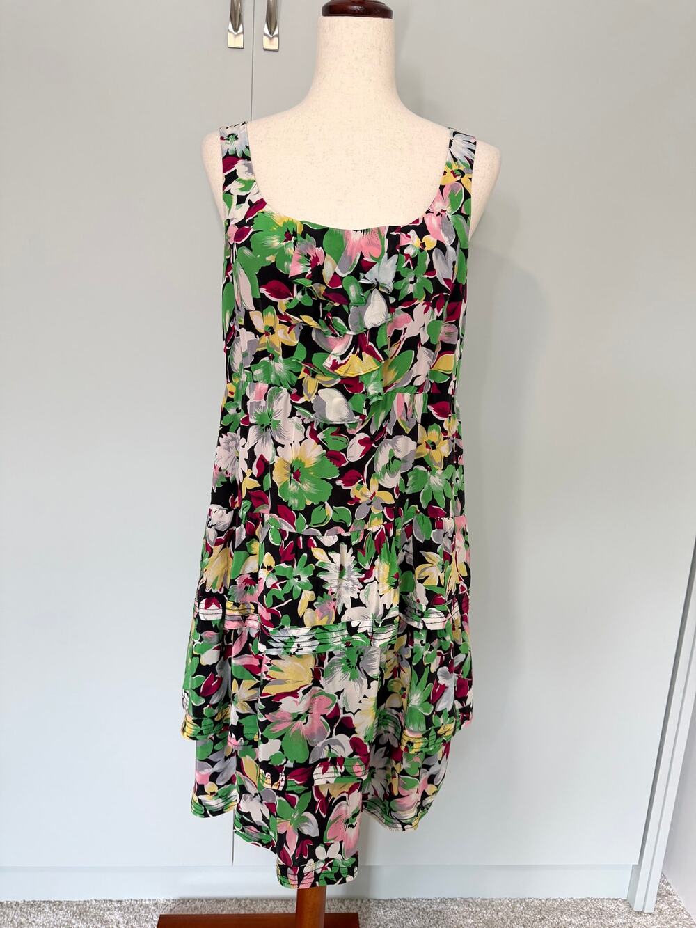 MOULINETTE SOEURS x ANTHROPOLOGIE Akebia Floral Tiered Silk Dress
